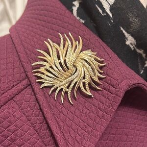 Vintage Marboux Marcel Boucher Goldtone Swirl Brooch | 1950s Designer Pin